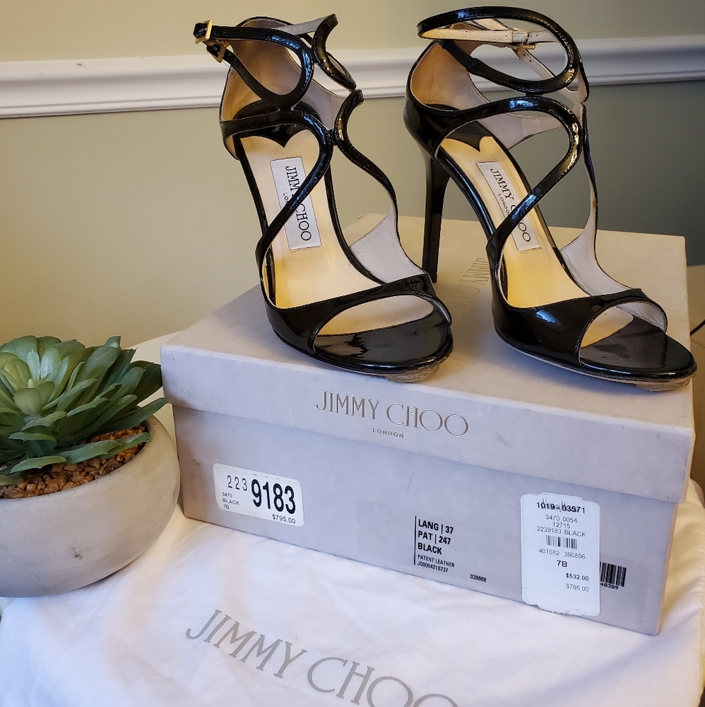 Jimmy Choo Lang Patent Black